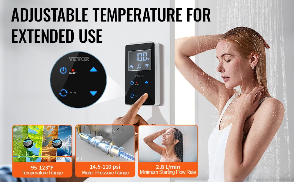 SucceBuy RV Tankless Water Heater Instant Shower 15 x 15 in Optimized Comfort Performance Hot Water Ideal for RVers' Family