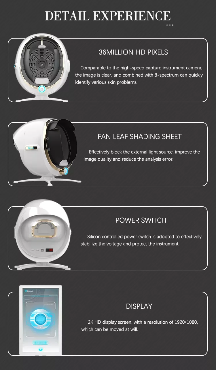 3D Skin Scanner Care Facial Analyzer Monitor Machine Magic Mirror Testing Detector Face Camera Test Analysis Beauty Machine