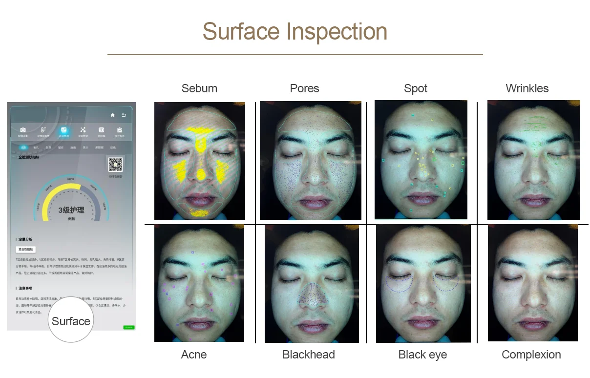 3D Skin Scanner Care Facial Analyzer Monitor Machine Magic Mirror Testing Detector Face Camera Test Analysis Beauty Machine