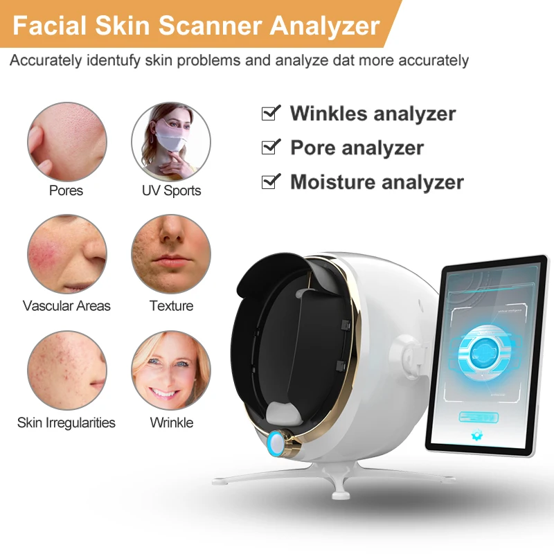 3D Skin Scanner Care Facial Analyzer Monitor Machine Magic Mirror Testing Detector Face Camera Test Analysis Beauty Machine