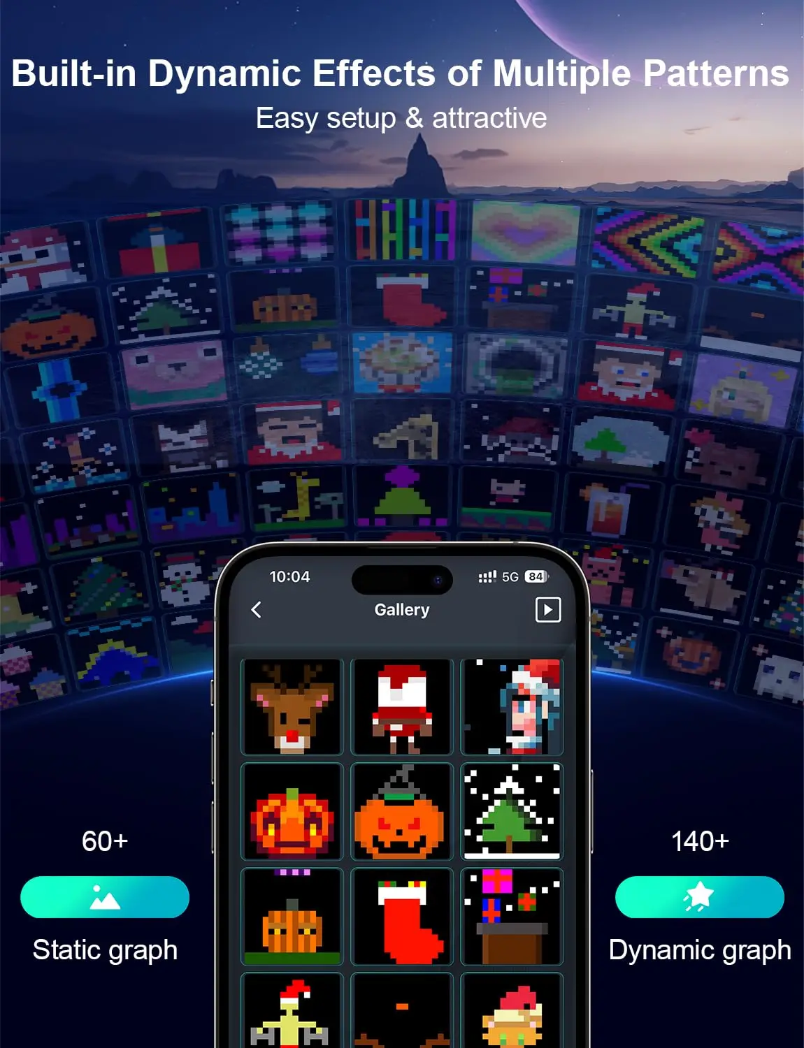 LED Decoration RGB curtain Smart Lights App Controlled String Fairy Lights DIY Pattern and Text Programmable Music Sync Reote