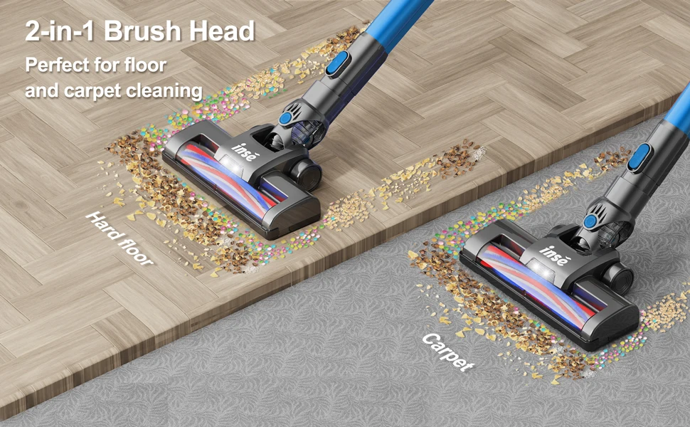 INSE N650 Cordless Vacuum Cleaner, 25Kpa Lightweight Stick Vacuum, Up to 45 Min