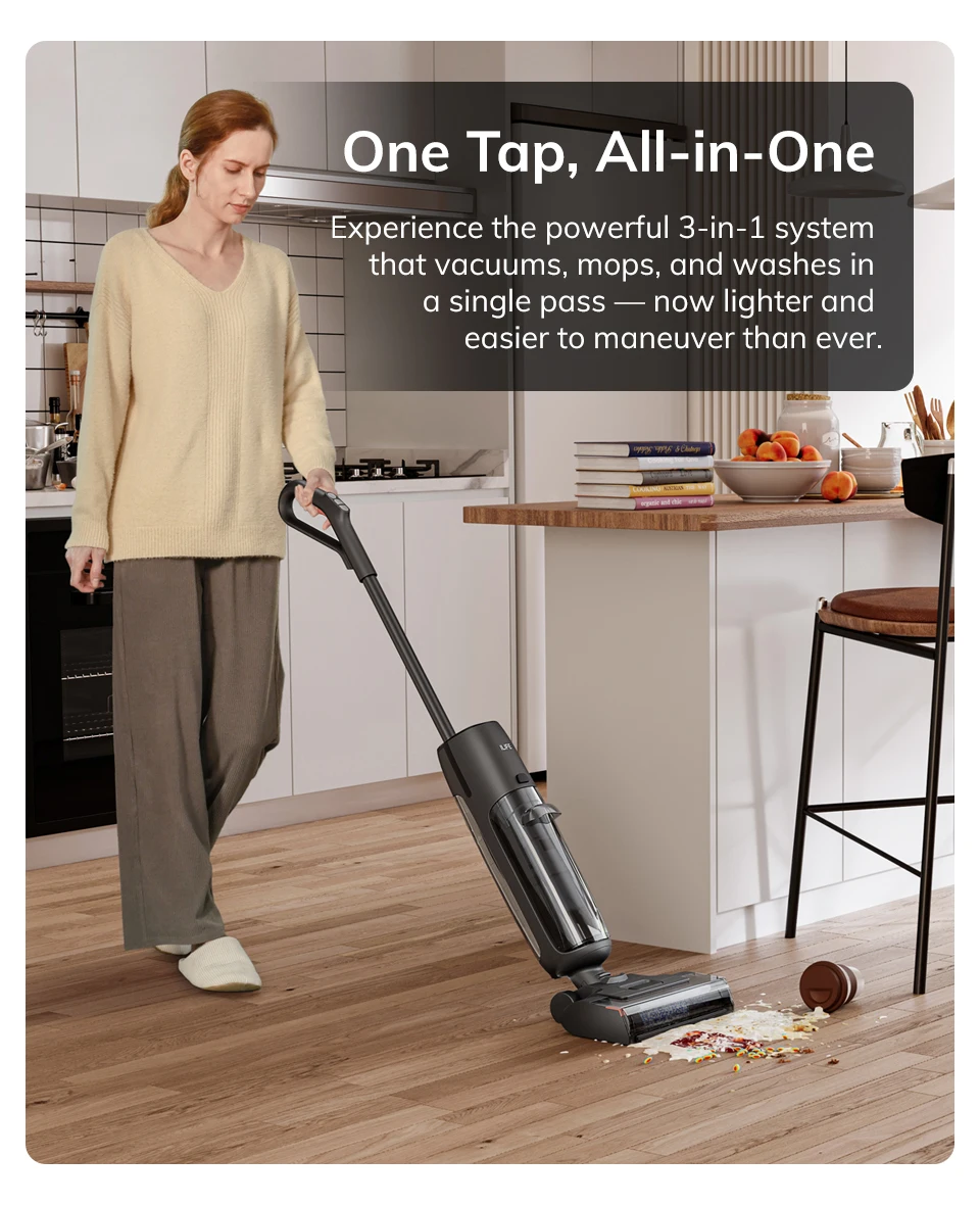 ILIFE W90 Pro Cordless Wireless Wet Dry Smart Mop Washing ,7000Pa Suction, 1Min Self Cleaning, Large Dual Water Tank,Update W90