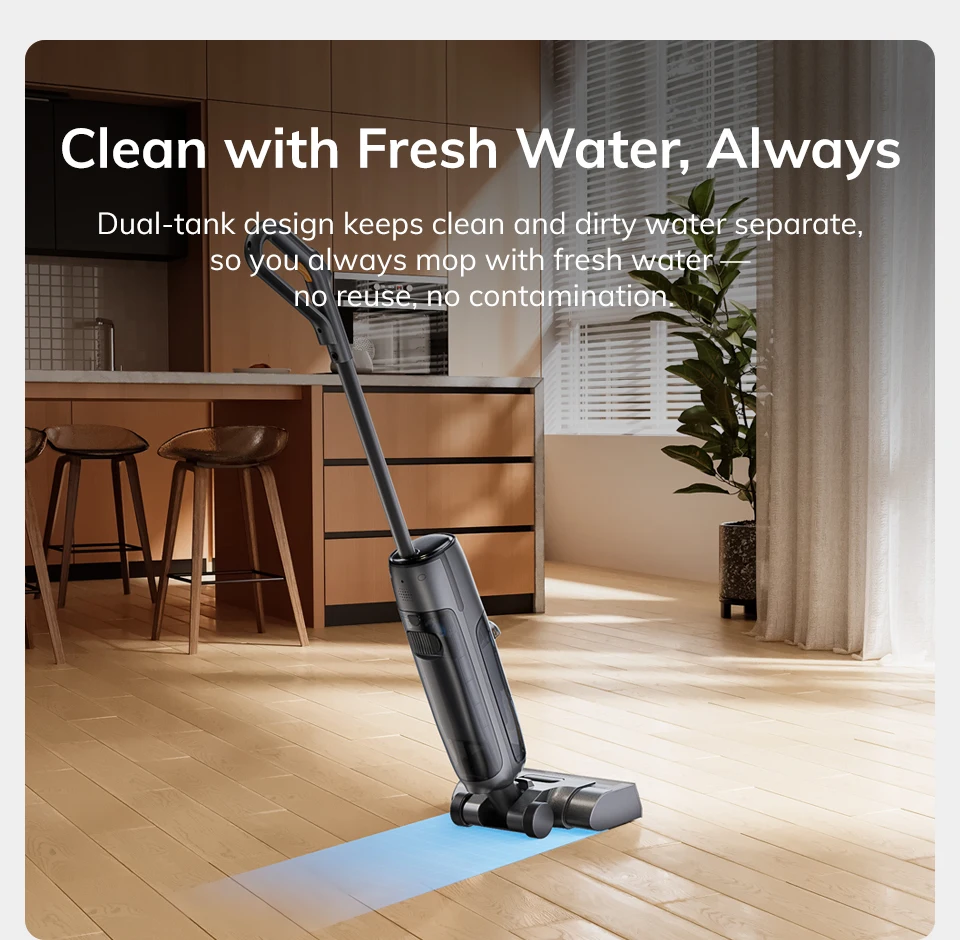 ILIFE W90 Pro Cordless Wireless Wet Dry Smart Mop Washing ,7000Pa Suction, 1Min Self Cleaning, Large Dual Water Tank,Update W90
