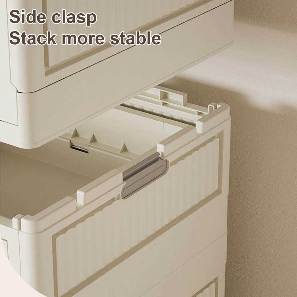 Portable Closet Plastic Wardrobe with Hanging Rod Multi-Function Storage Shelf with Clear Door Closet Organizer for Clothes