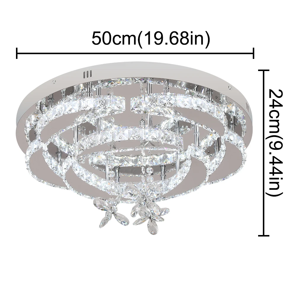 Crystal Ceiling Lamp Led Chandelier Modern Penadant Lighting Fixture For Living Dining Room Bedroom Decorate Lustre RC Dimmable