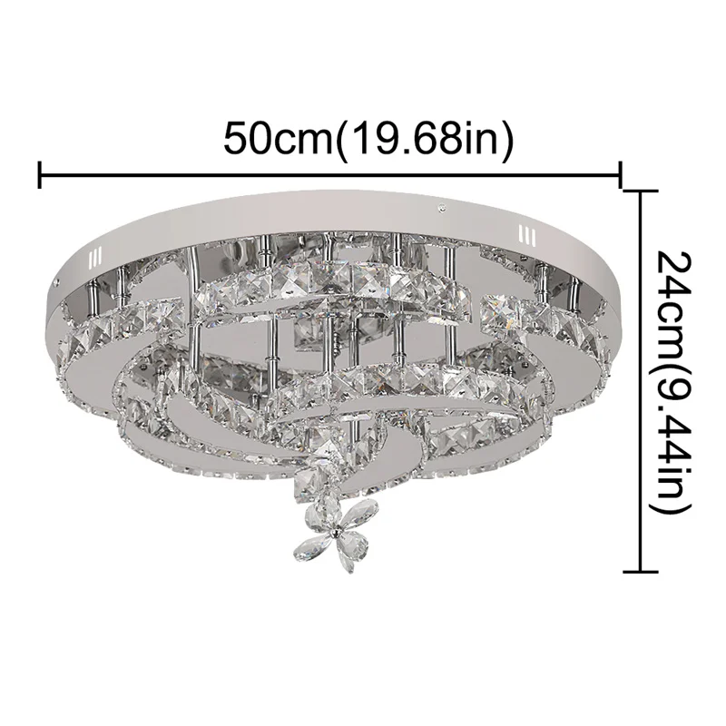 Crystal Ceiling Lamp Led Chandelier Modern Penadant Lighting Fixture For Living Dining Room Bedroom Decorate Lustre RC Dimmable
