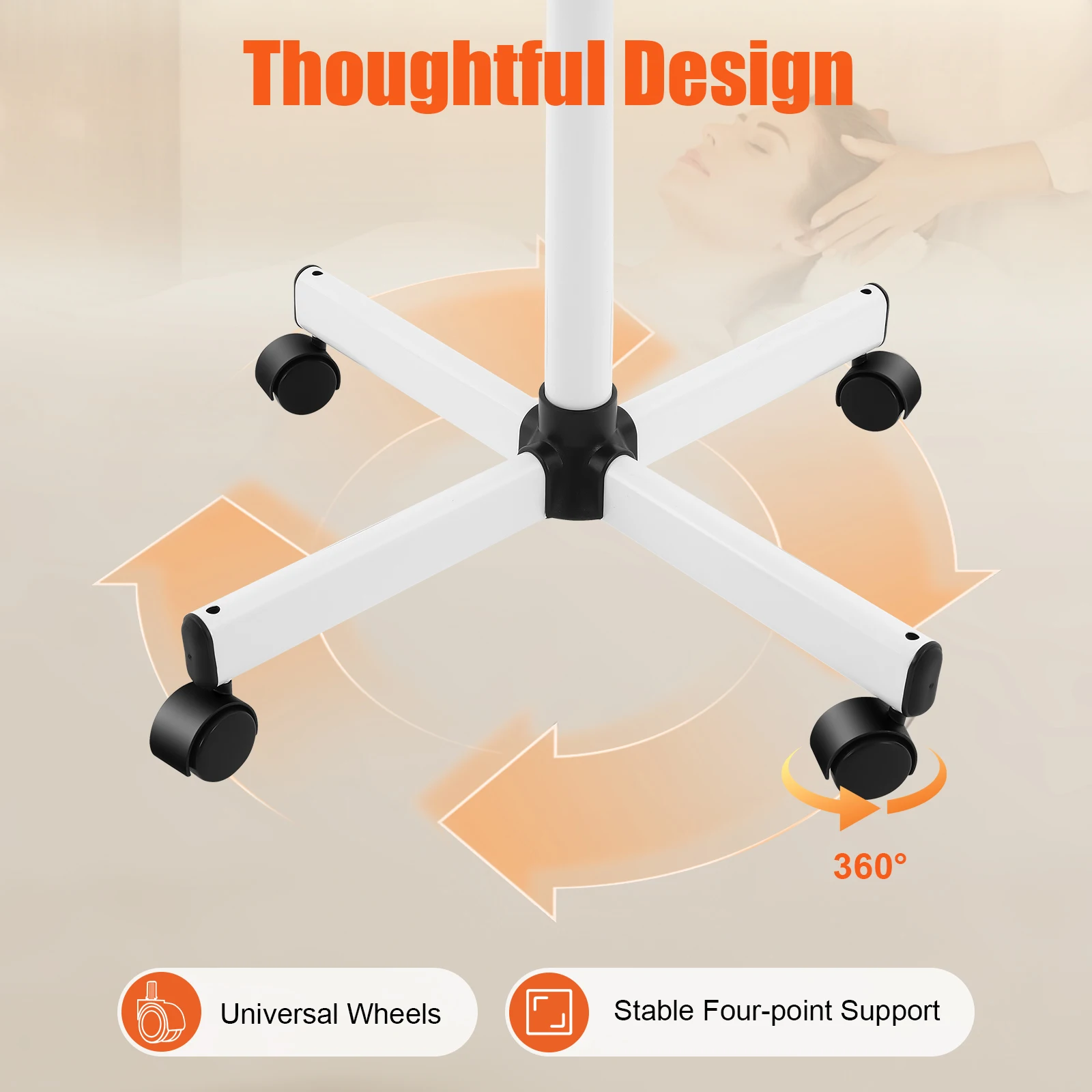 750ml Ozone Facial Steamer Height Adjustable Sprayer 360° Rotatable Movable Skin Care Equipment for Salon Beauty Spa White/Black