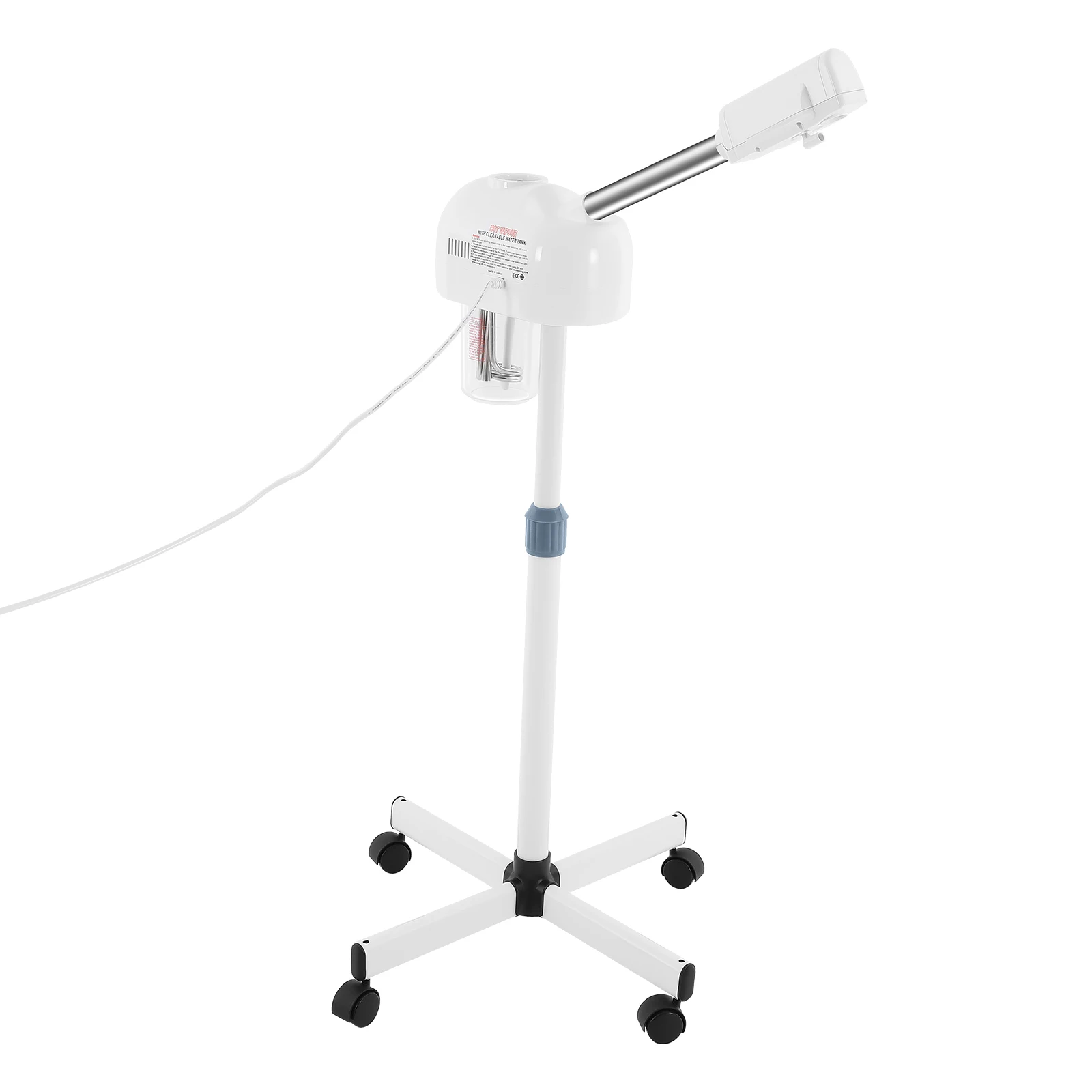 750ml Ozone Facial Steamer Height Adjustable Sprayer 360° Rotatable Movable Skin Care Equipment for Salon Beauty Spa White/Black