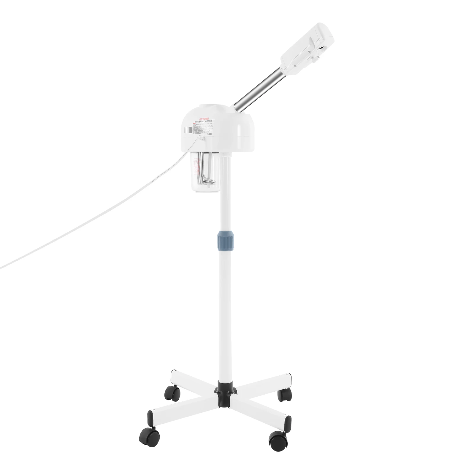 750ml Ozone Facial Steamer Height Adjustable Sprayer 360° Rotatable Movable Skin Care Equipment for Salon Beauty Spa White/Black