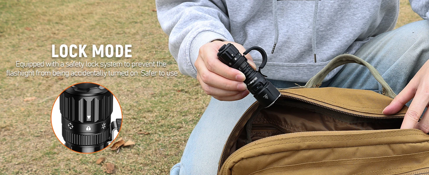 Wurkkos TD07 Tactical Flashlight 1300 Lumens 479m Beam Distance 18350 Battery Dual Switch Ring Grip Police/Everyday Use