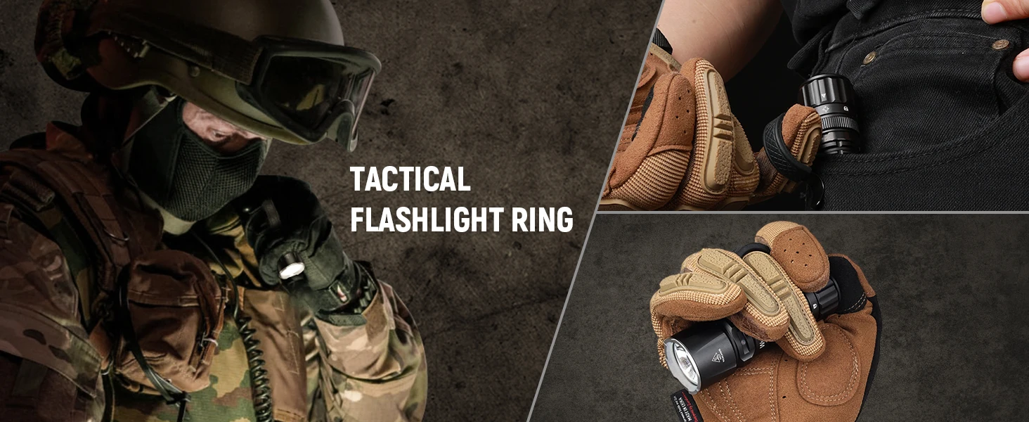Wurkkos TD07 Tactical Flashlight 1300 Lumens 479m Beam Distance 18350 Battery Dual Switch Ring Grip Police/Everyday Use