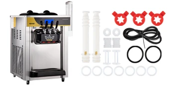 SucceBuy 22-30 L/H Soft Ice Cream Machines Commercial Tricolor Desktop Sweet Cone Freezing Equipment Vending Machine