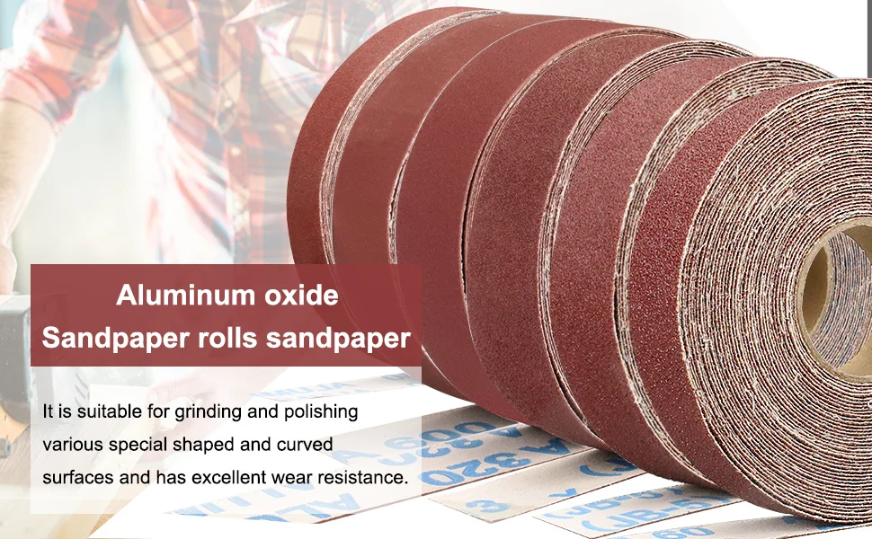 1inch Emery Cloth Rolls, Continuous Sandpaper (2m / 5m) Suitable for Wood Sanding, Metal Polishing, Car Detailing