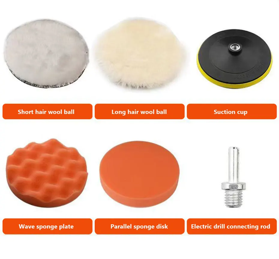 KKJOY 6pcs/set Car Polishing Sponge Pads Kit Foam Pad Buffer Kit Polishing Machine Wax Pads 3/4/5 Inch for Removing Scratches