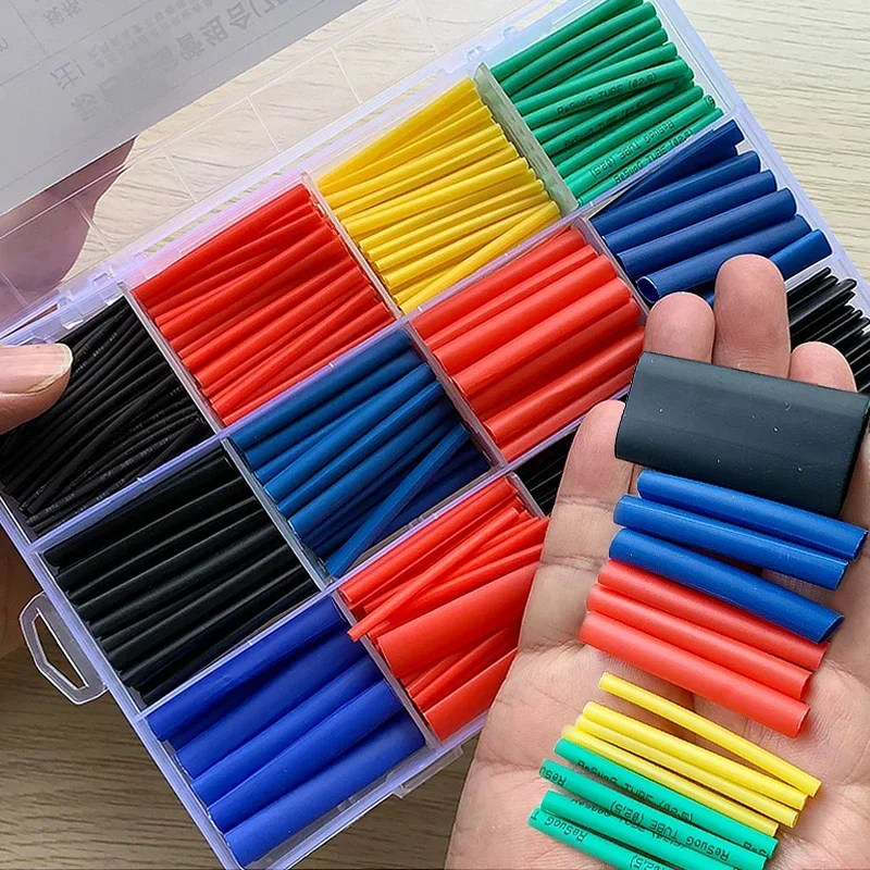 1600/127pcs Heat-shrink Tubing Thermoresistant Tube Heat Shrink Wrapping Kit Electrical Connection Wire Insulation Sleeving