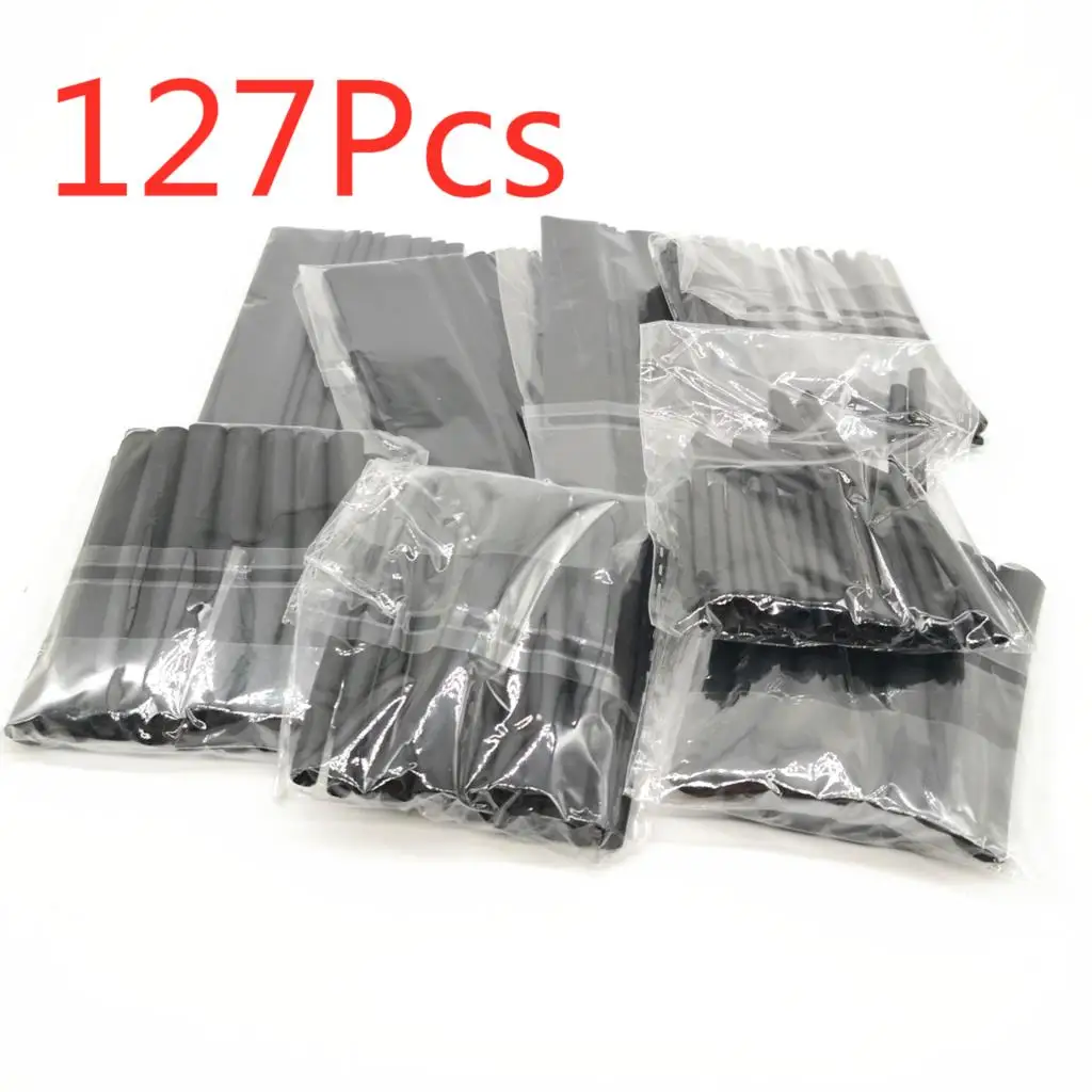 1600/127pcs Heat-shrink Tubing Thermoresistant Tube Heat Shrink Wrapping Kit Electrical Connection Wire Insulation Sleeving