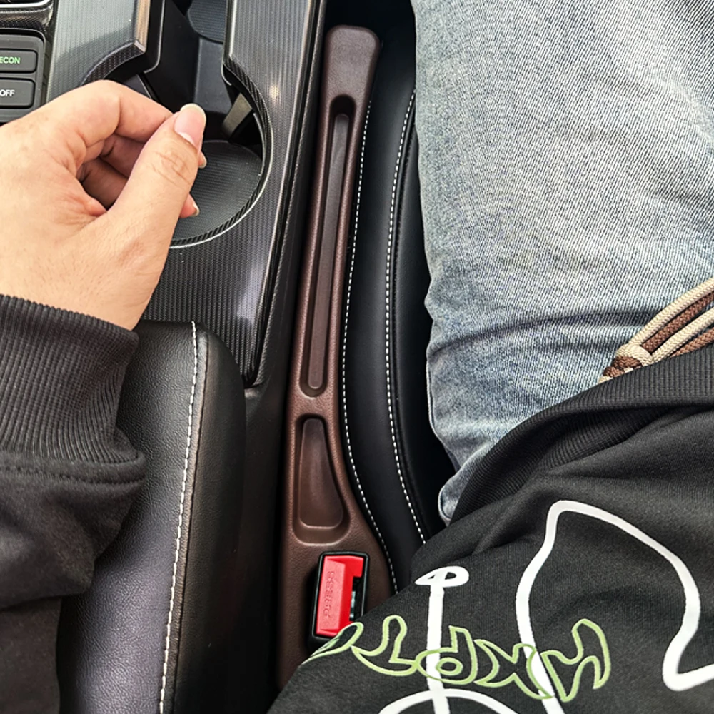 2pcs Car Seat Gap Filler, Dual Slot Design, Car Interior Accessories, Phone & Key Storage Box, Car Slot Pad, Seat Gap Fillers