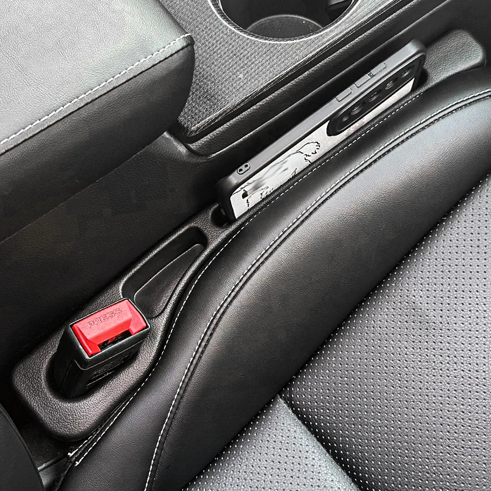 2pcs Car Seat Gap Filler, Dual Slot Design, Car Interior Accessories, Phone & Key Storage Box, Car Slot Pad, Seat Gap Fillers