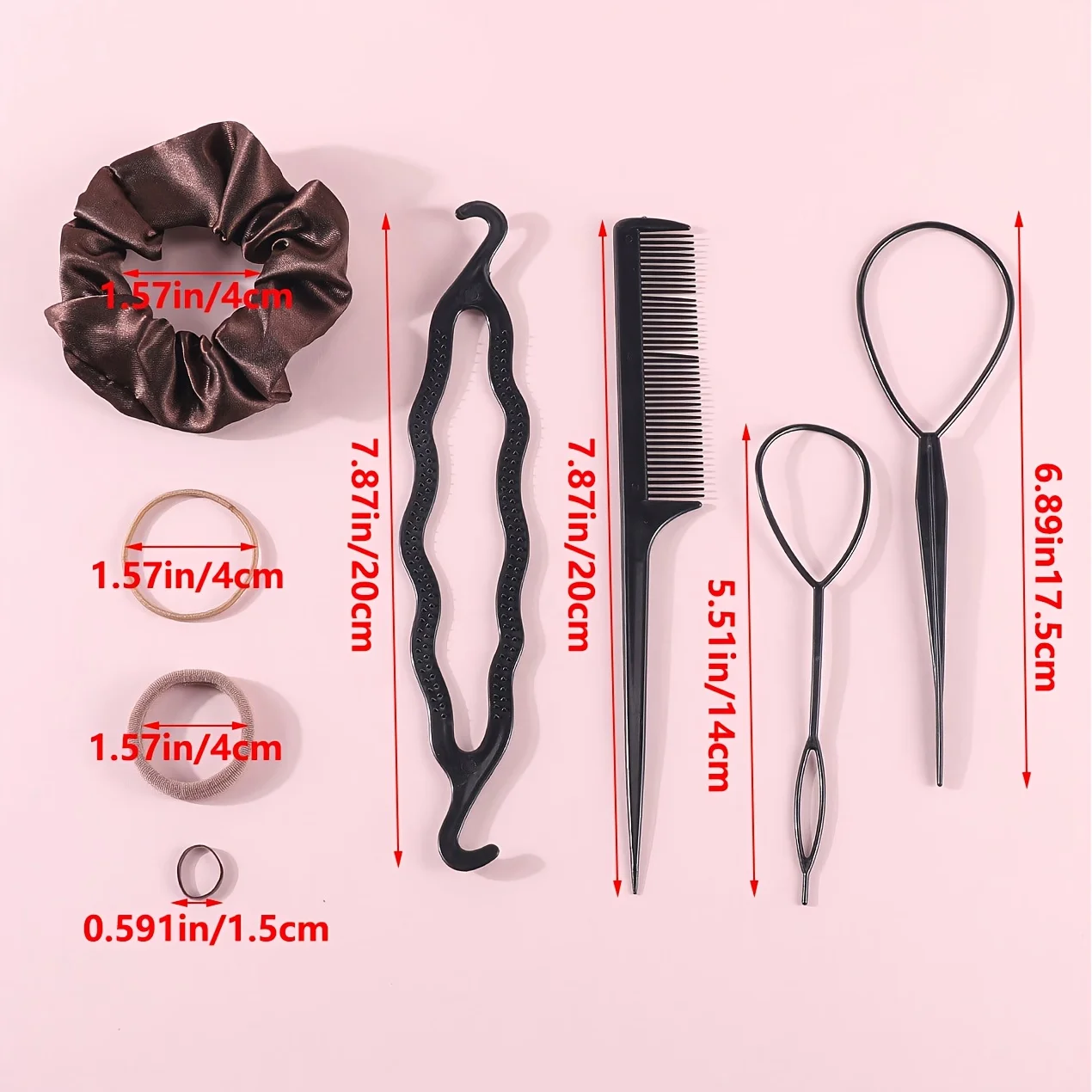 1109pcs Women Dark Hair Accessories Set Elastic Seamless Ponytail Scrunchies Small Rubber Bands Fashion Hair Ties Headbands