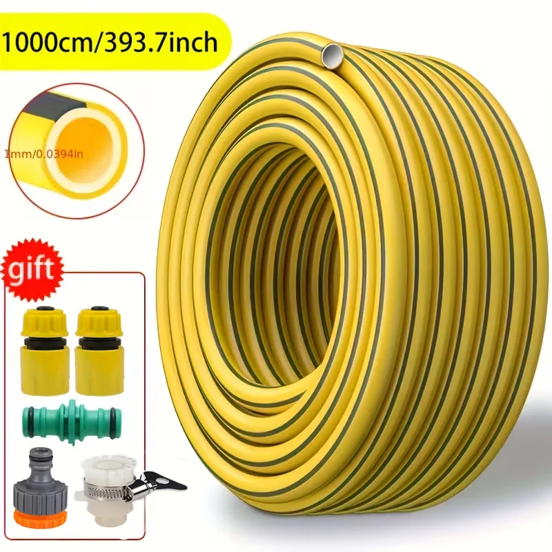 5/10/20m Heavy-Duty Rubber Garden Hose - Scratch & Wear Resistant, Leak-Proof, All-Season for Home, Balcony & Car Washing