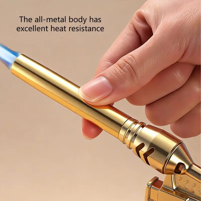 Portable Gold Copper Gas Welding Torch High Temperature Flame for BBQ Cooking Brazing