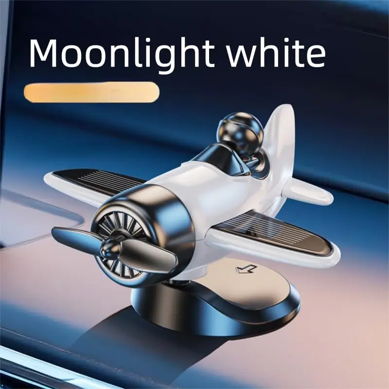 Solar Powered Rotating Airplane Car Dashboard Ornament 360° Auto Spin Decor Airplane Ornaments Car Interior Decoration