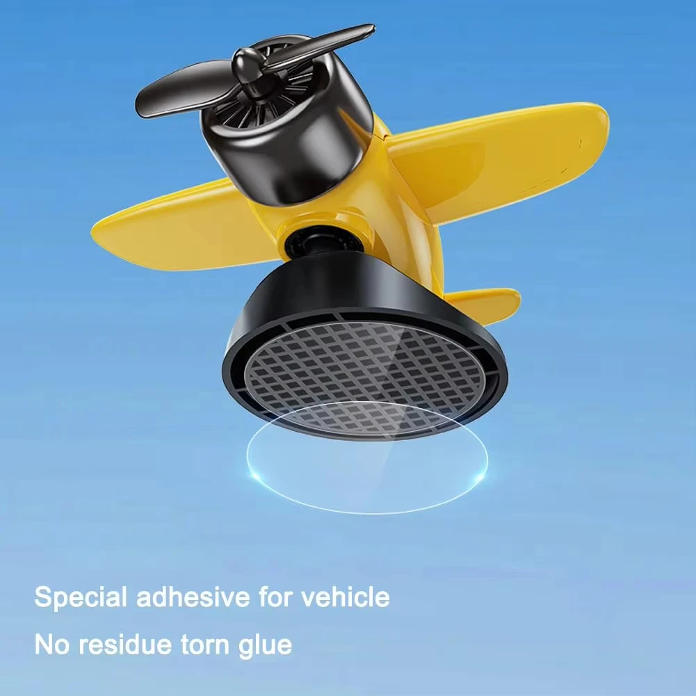Solar Powered Rotating Airplane Car Dashboard Ornament 360° Auto Spin Decor Airplane Ornaments Car Interior Decoration