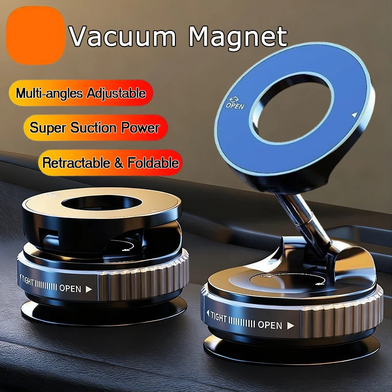 Magnetic Vacuum Phone Bracket 360° Adjustable Holder Strong Suction Cup Navigation Design Stand Holder For Car Universal 2026