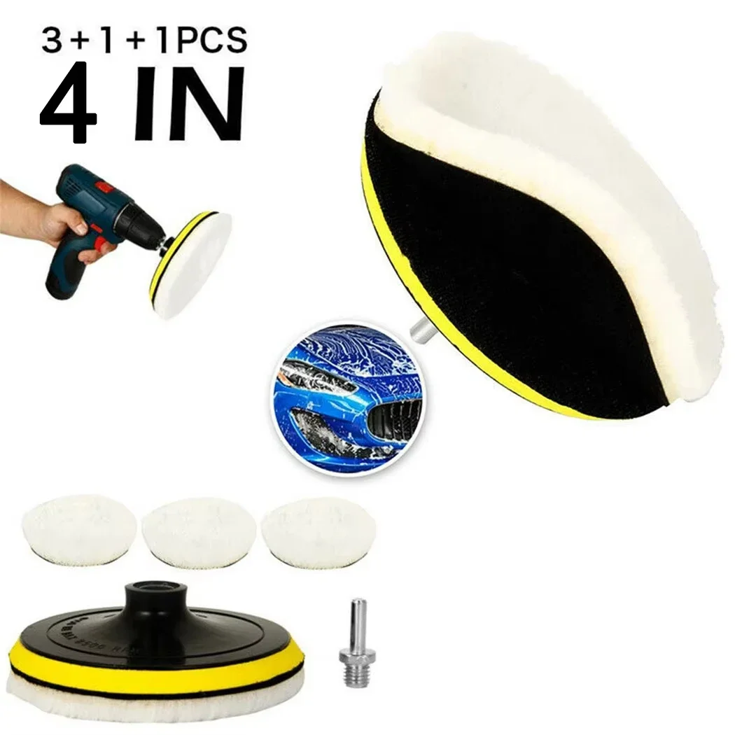 KKJOY 4" Pads Polishing Wheel for Electric Drill Polisher Sanding And Buffing Accessory