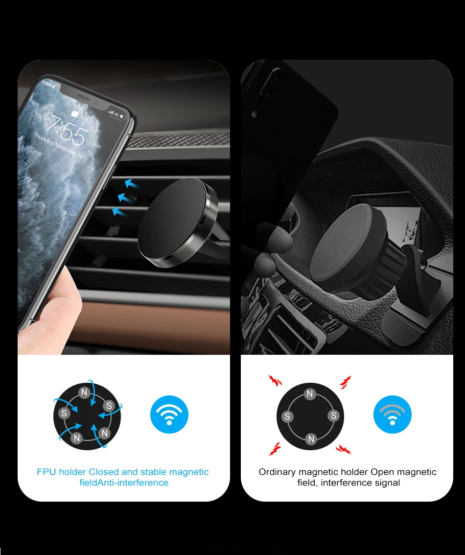 Car Magnetic Holder Universal Air Vent Mount Stand Accessories For iPhone Samsung Xiaomi Magnet Holder Stand in Car Mobile Phone