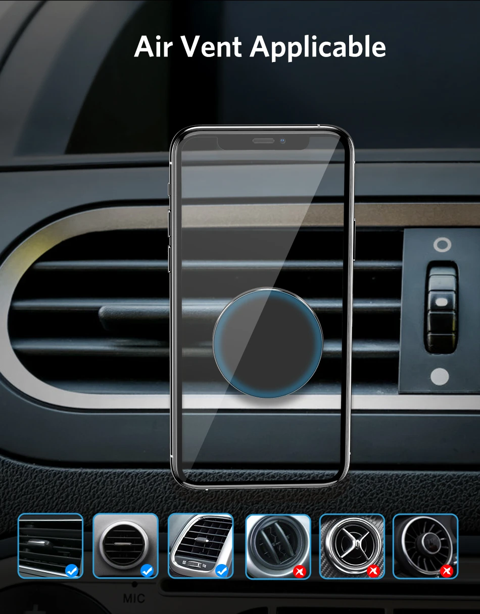 Car Magnetic Holder Universal Air Vent Mount Stand Accessories For iPhone Samsung Xiaomi Magnet Holder Stand in Car Mobile Phone