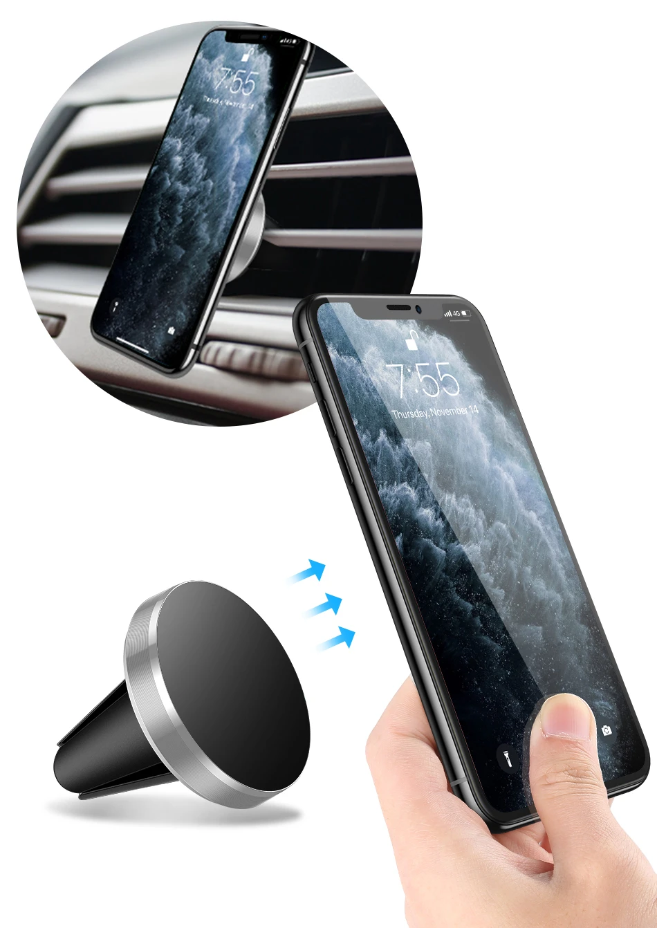 Car Magnetic Holder Universal Air Vent Mount Stand Accessories For iPhone Samsung Xiaomi Magnet Holder Stand in Car Mobile Phone