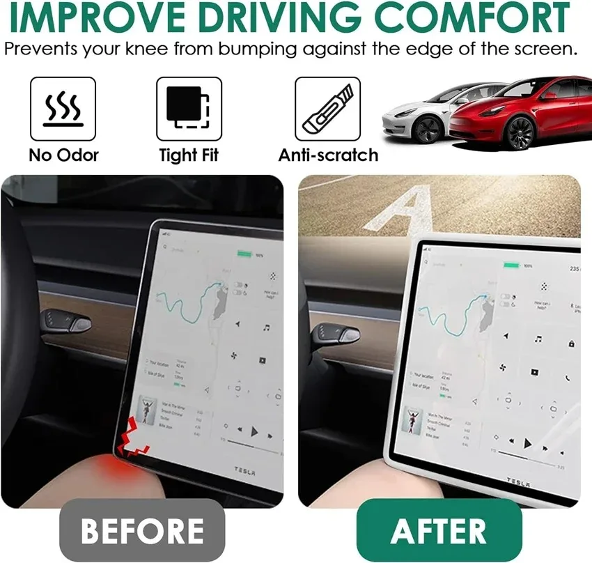 For New Tesla Screen Protector Frame Display Edge Body Cover Central Control Accessories Tesla Model 3 Y L Juniper Standard 2026