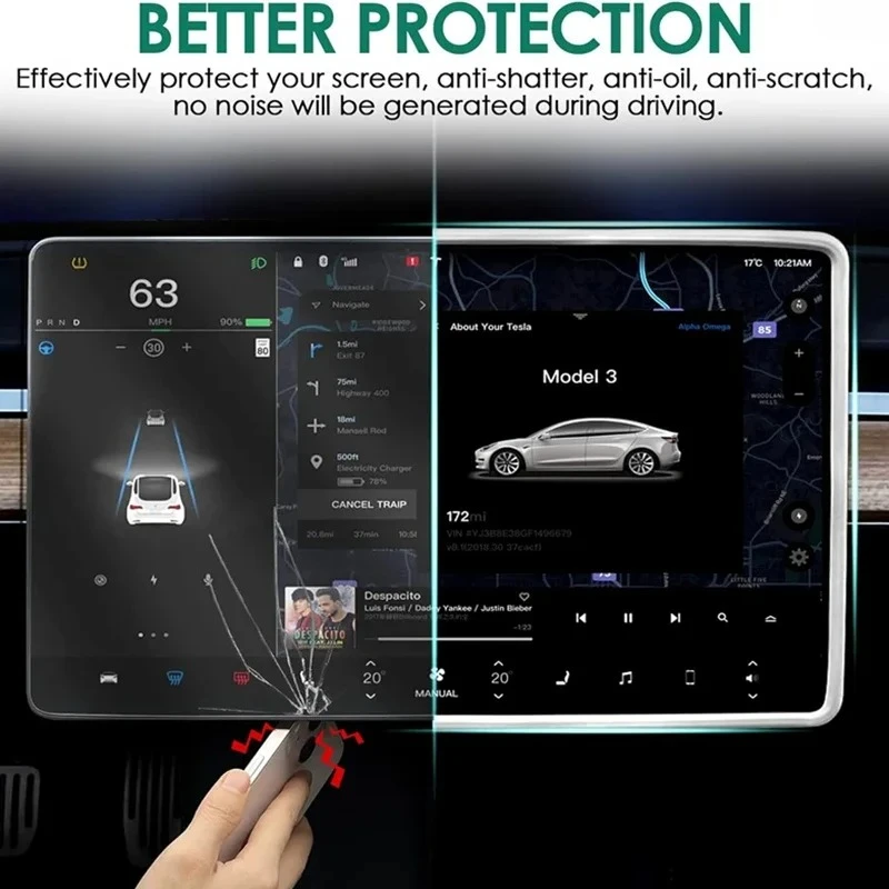 For New Tesla Screen Protector Frame Display Edge Body Cover Central Control Accessories Tesla Model 3 Y L Juniper Standard 2026