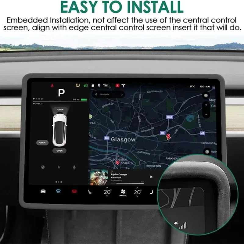 For New Tesla Screen Protector Frame Display Edge Body Cover Central Control Accessories Tesla Model 3 Y L Juniper Standard 2026
