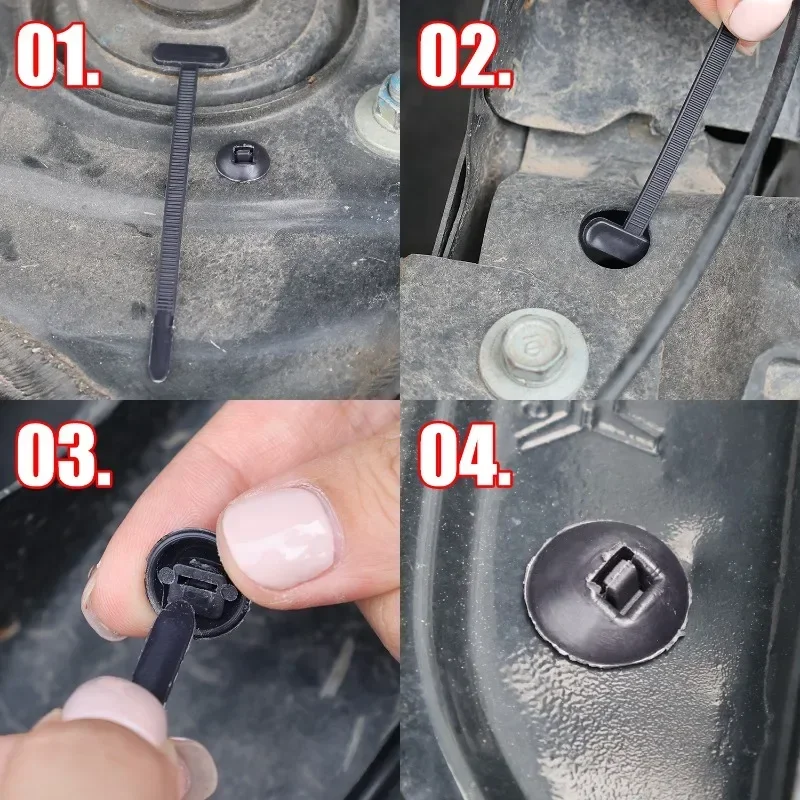 1000-100set Self-locking Nylon Universal Cable Tie Buckle Heavy Duty Zip Ties with Pin & Button Car Daily Repair Fastening Strap