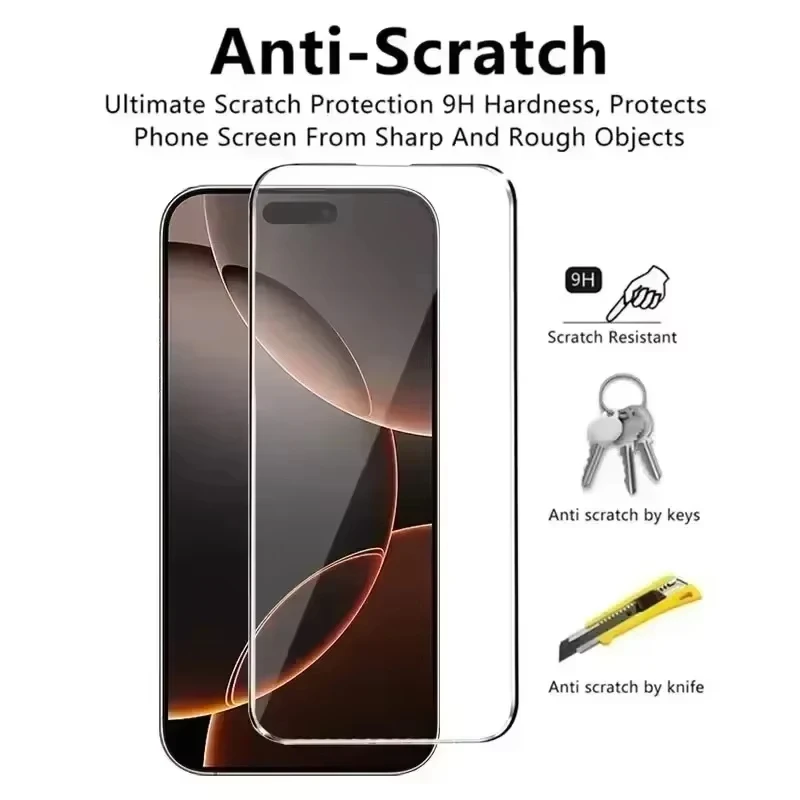 1-4Pcs Protective Glass For iPhone 18 Pro Max 17 16 15 14 13 12 11 Screen Protector For iPhone XR X XS 7 8 Plus 12 13 Mini Glass