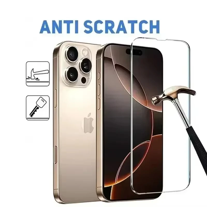 1-4Pcs Protective Glass For iPhone 18 Pro Max 17 16 15 14 13 12 11 Screen Protector For iPhone XR X XS 7 8 Plus 12 13 Mini Glass