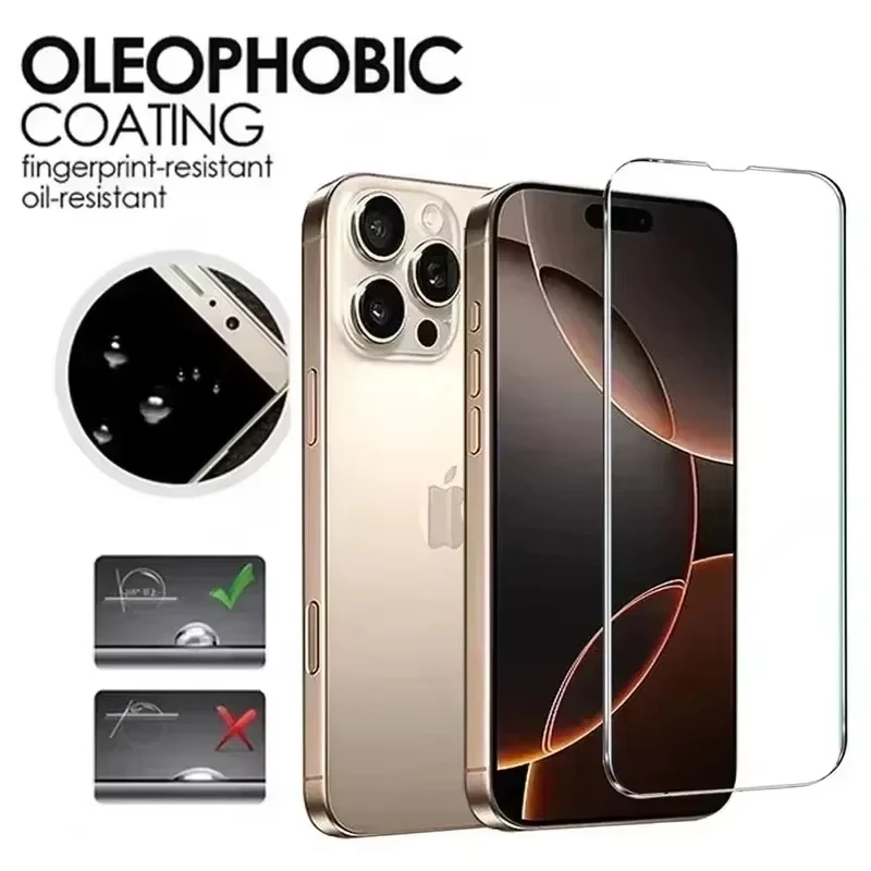 1-4Pcs Protective Glass For iPhone 18 Pro Max 17 16 15 14 13 12 11 Screen Protector For iPhone XR X XS 7 8 Plus 12 13 Mini Glass