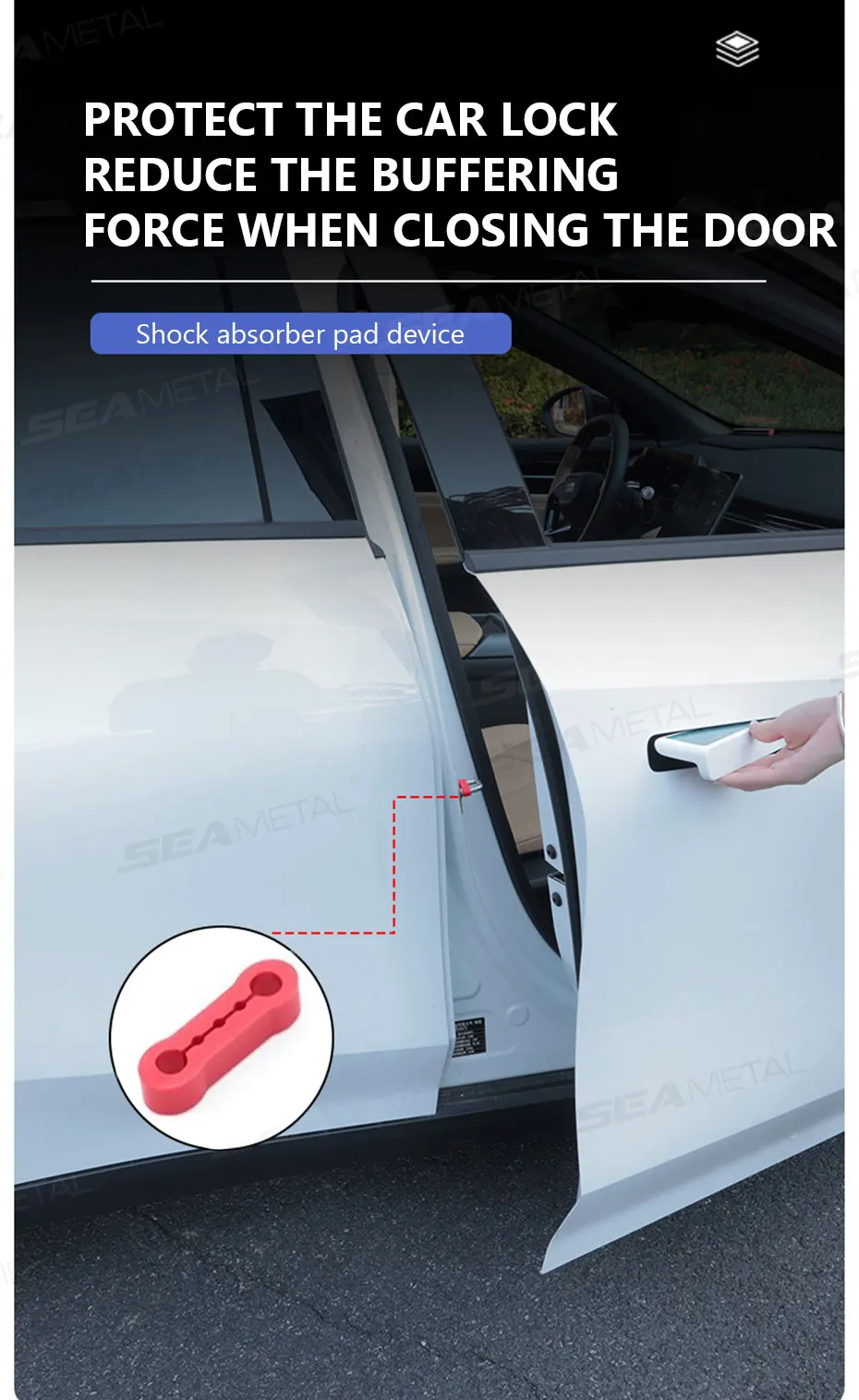 SEAMETAL 4pcs Universal Car Door Lock Damper Buffer Sillcone Deadener Seal Shock Absorber Noise Insulation for Car Accessories
