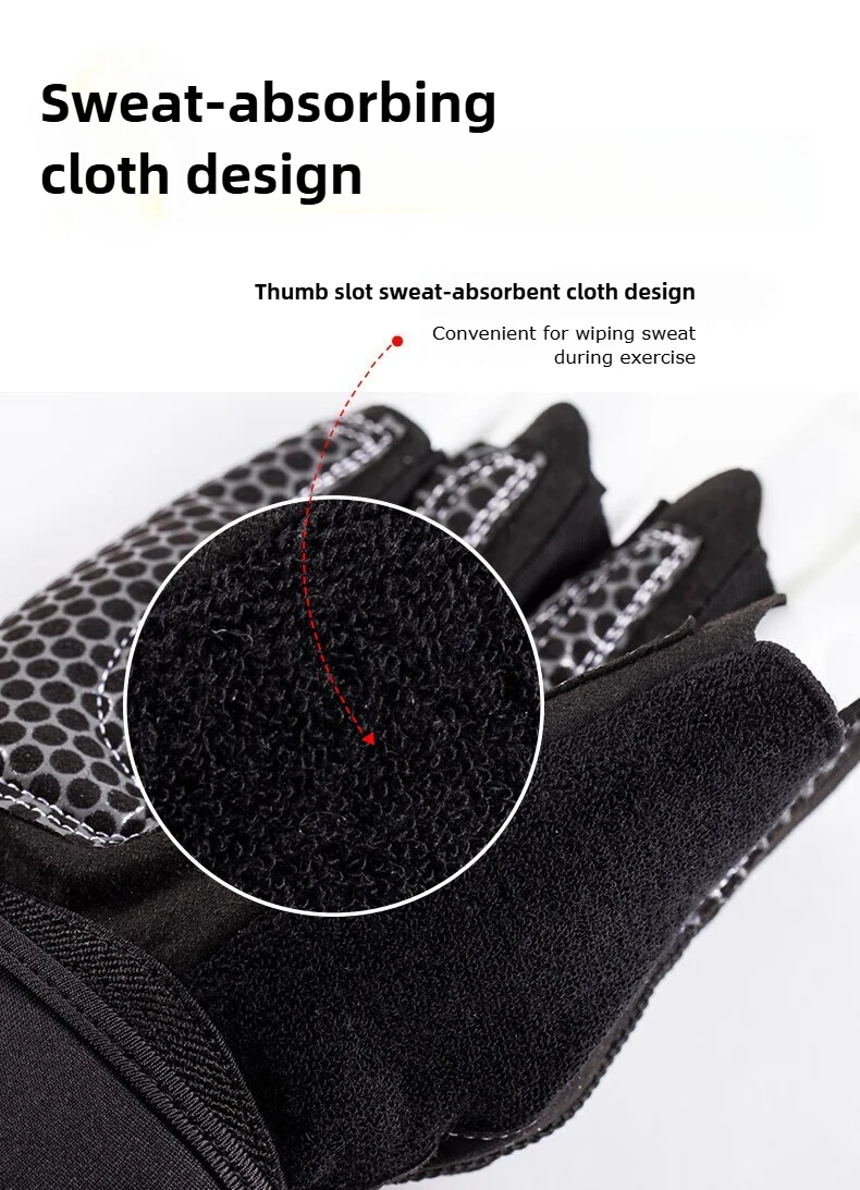 Workout Gloves for Men Women Half Finger Glove with Wrist Wrap for Sport Weight Lifting Training Bicycle Motorcyclist Gym Glove
