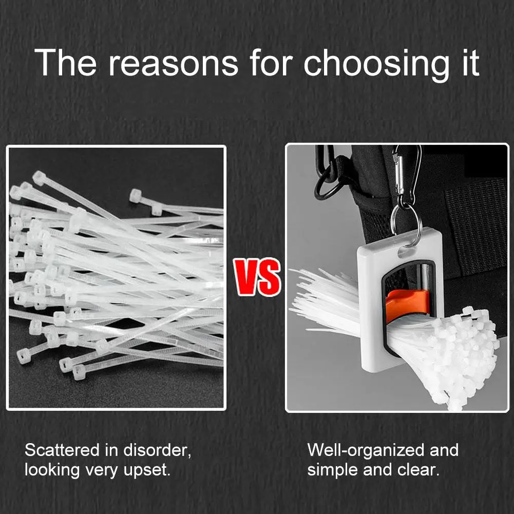 Square Cable Tie Organizer Fluorescent Cable Tie Organizer Portable Reusable Storage Cable Tie Holder Cable Tie Storage Tool