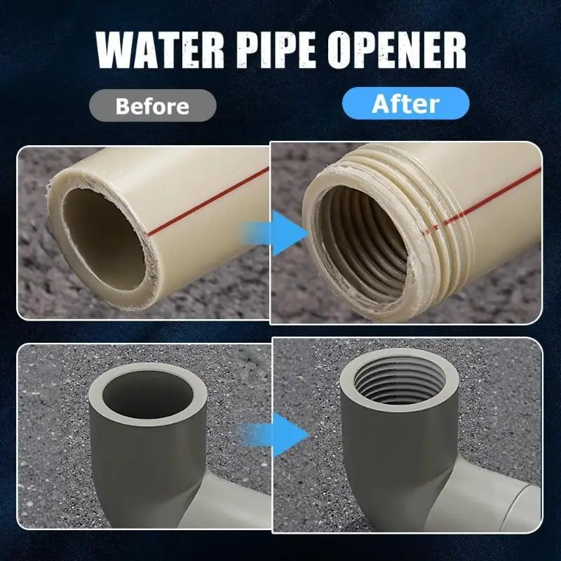 Pipe Thread Cutting Tool Integrated Internal & External Pipe Threading Tool Electric Drill Compatible PVC Pipe Threader Kit