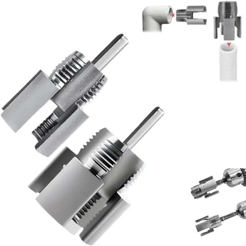 Pipe Thread Cutting Tool Integrated Internal & External Pipe Threading Tool Electric Drill Compatible PVC Pipe Threader Kit