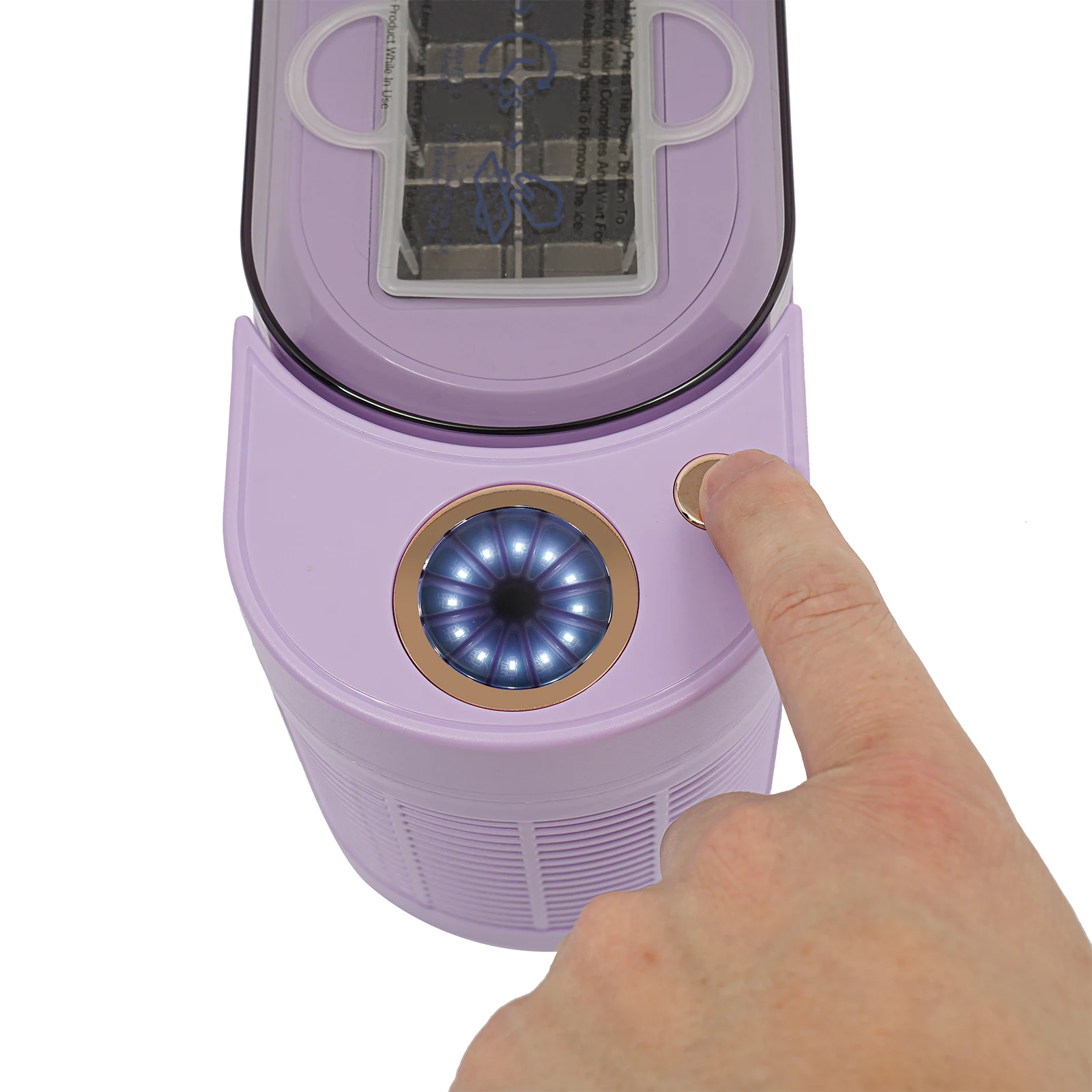 120W Mini Countertop Ice Maker, Compact Ice Machine for Home/Car/Travel White/Purple