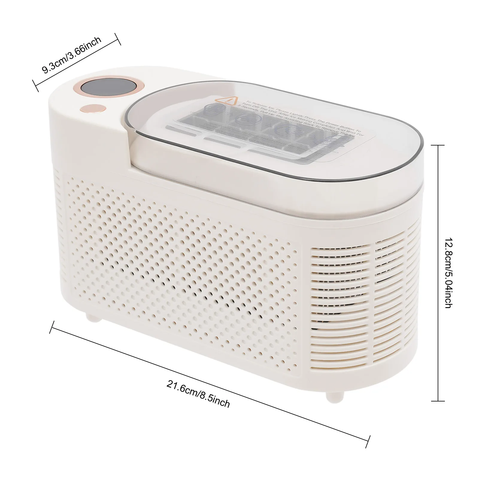 120W Mini Countertop Ice Maker, Compact Ice Machine for Home/Car/Travel White/Purple