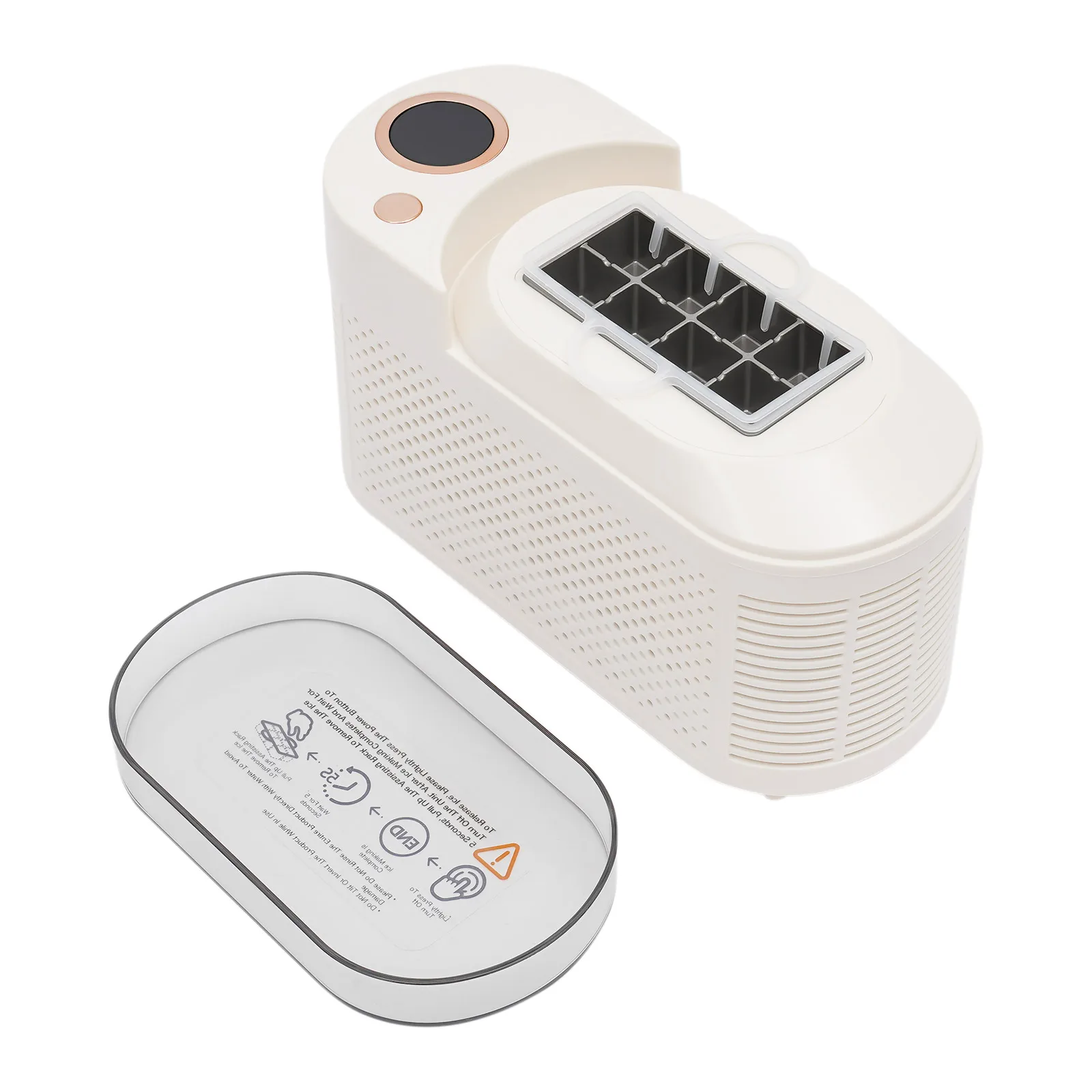 120W Mini Countertop Ice Maker, Compact Ice Machine for Home/Car/Travel White/Purple