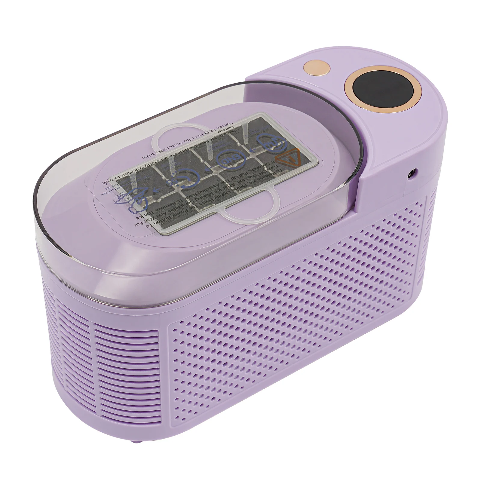 120W Mini Countertop Ice Maker, Compact Ice Machine for Home/Car/Travel White/Purple