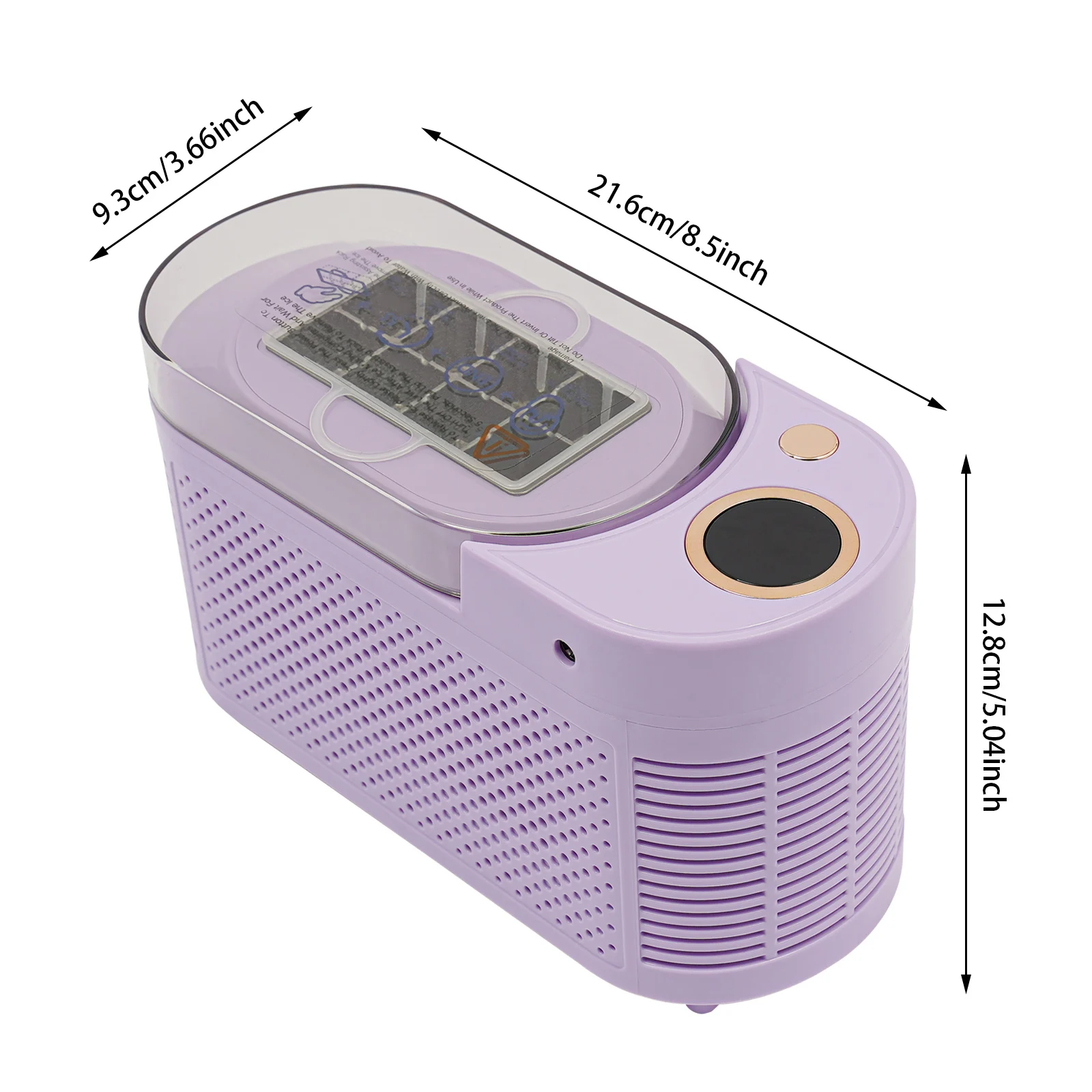 120W Mini Countertop Ice Maker, Compact Ice Machine for Home/Car/Travel White/Purple